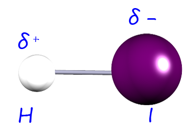 Hydrogen iodide molecule.